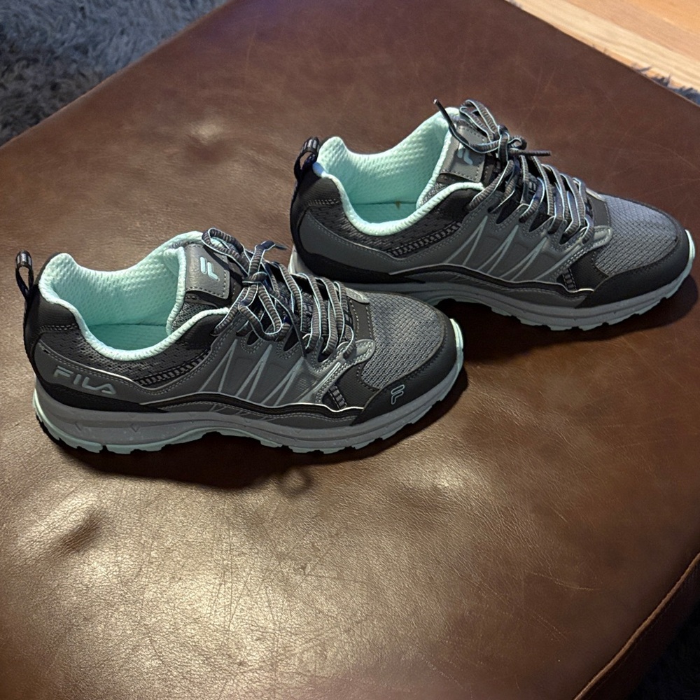 Fila Women's Charcoal and Aqua Athletic Shoes